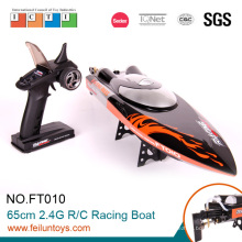 Barco de grande velocidade do rc 2,4 G 65 cm preto com bateria lipo recarregável